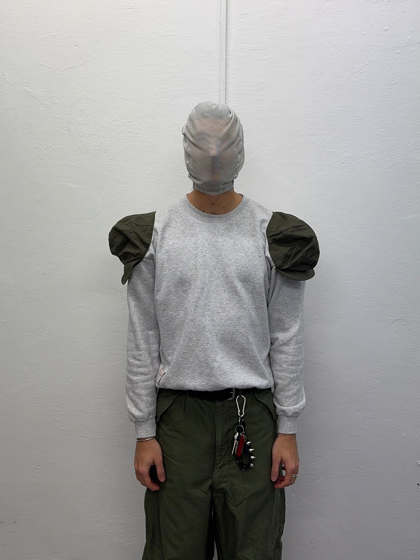 Shoulder Cap Sweatshirt Grey