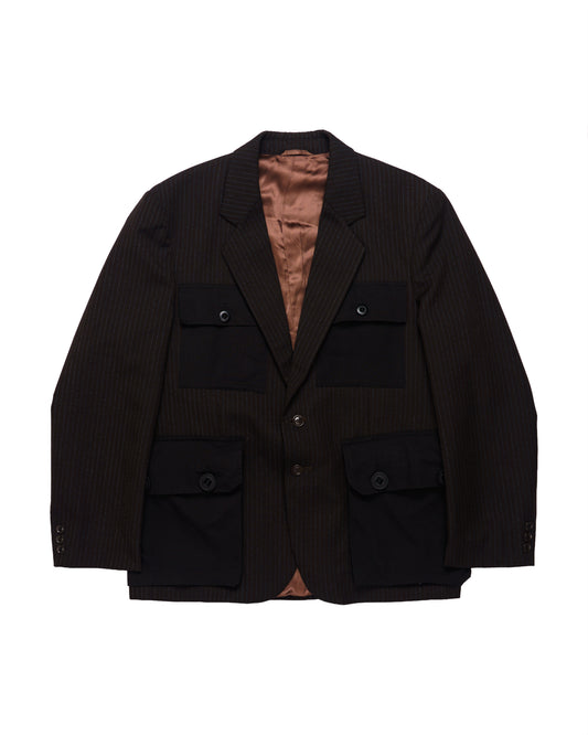Pinstripe Cargo Blazer