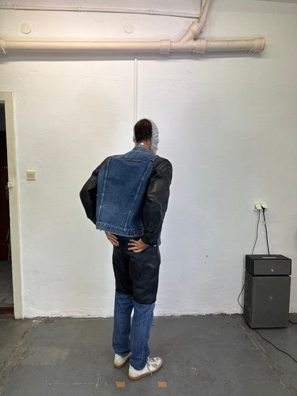 Leather Denim Biker Jacket