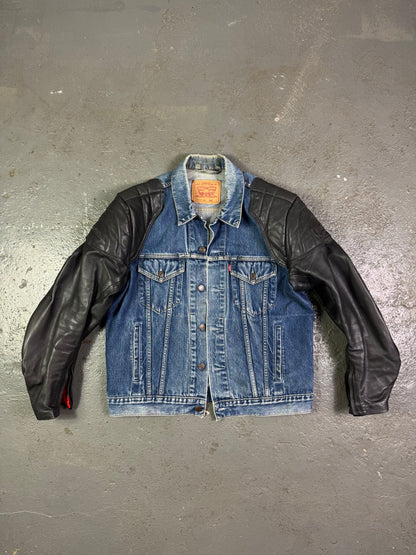 Leather Denim Biker Jacket