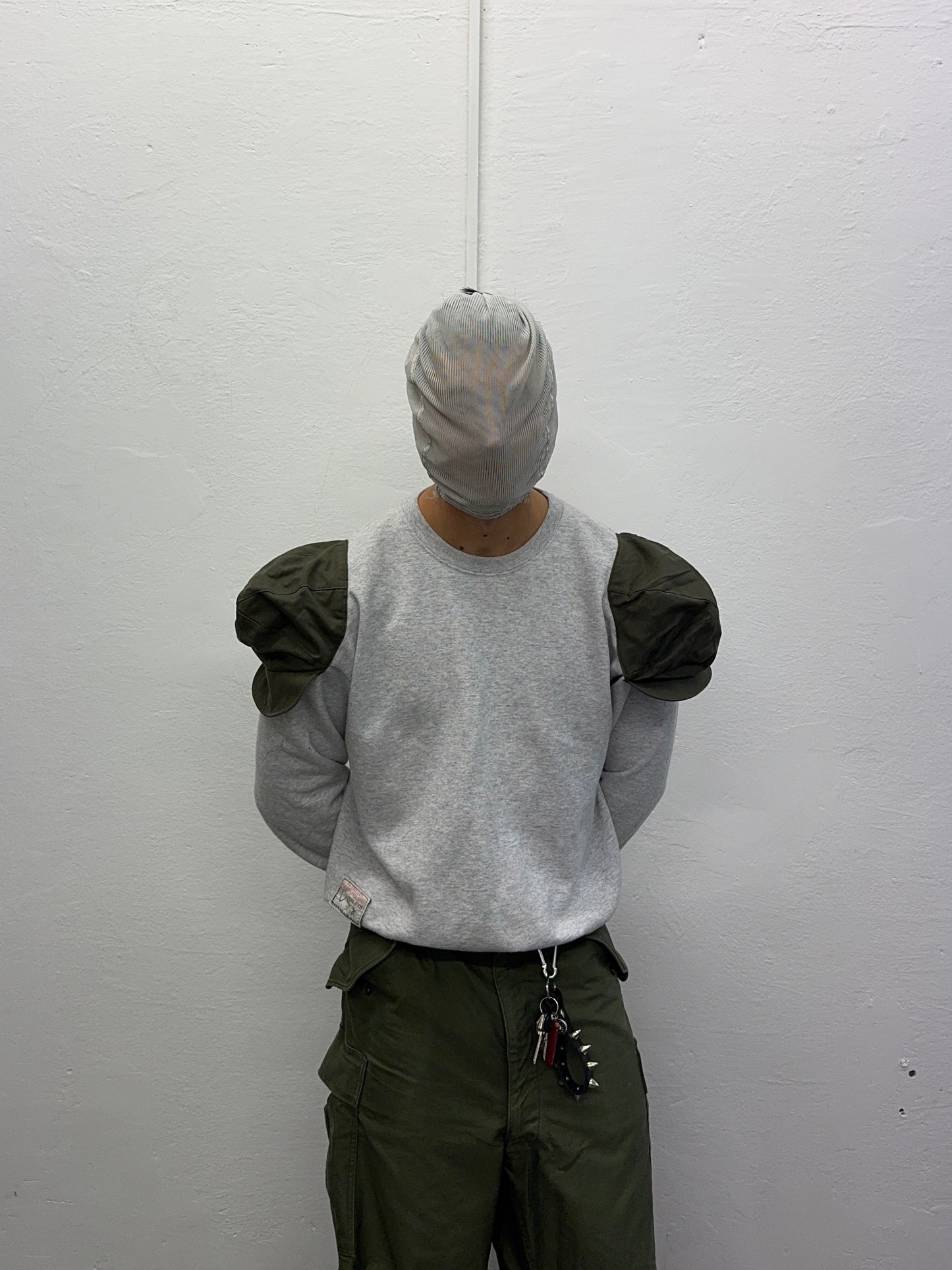 Shoulder Cap Sweatshirt Grey