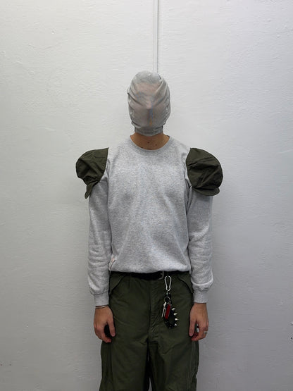 Shoulder Cap Sweatshirt Grey