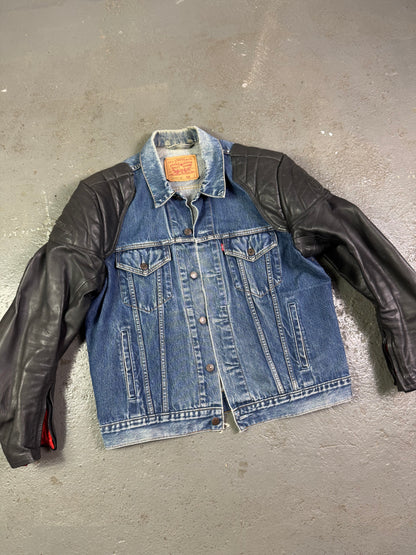 Leather Denim Biker Jacket
