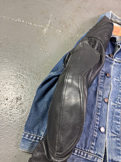 Leather Denim Biker Jacket
